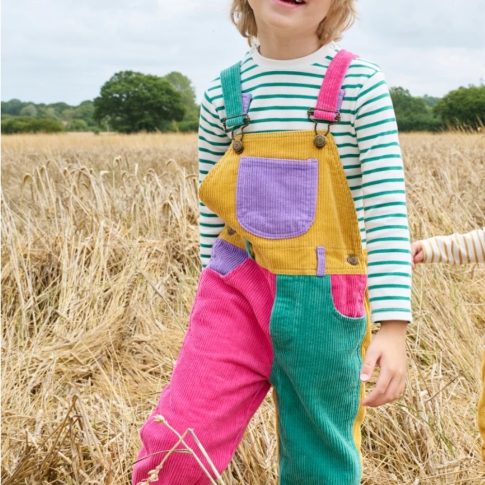 Patchwork Chunky Cord Dungarees – Bright Colors, Size 2-3Y SOLD OUT - Picture 11 of 11